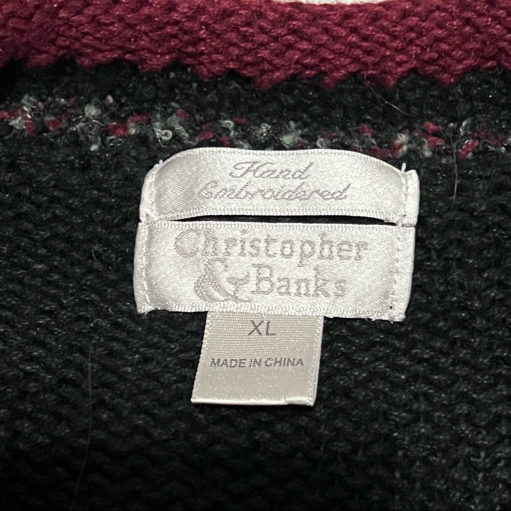 Christopher & Banks Hand Embroidered Dogs Rolled Neck Holiday Sweater - Picture 7 of 9